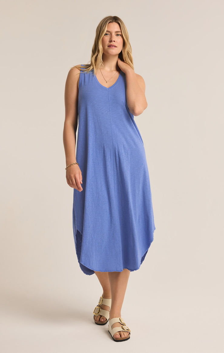 Dresses Reverie Slub Midi Dress Blue Wave