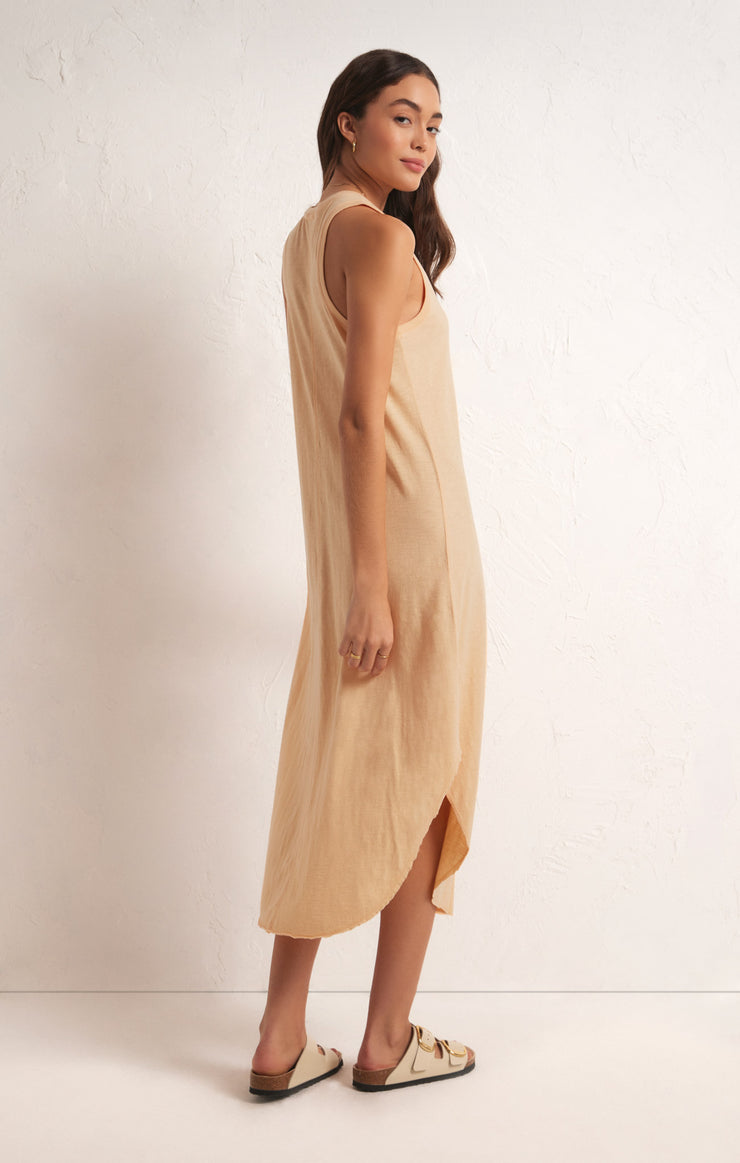 Dresses Reverie Slub Midi Dress Orange Cream