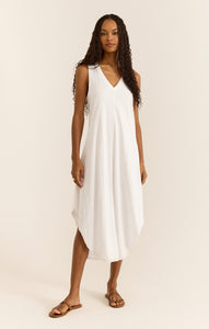 DressesReverie V-Neck Midi Dress White