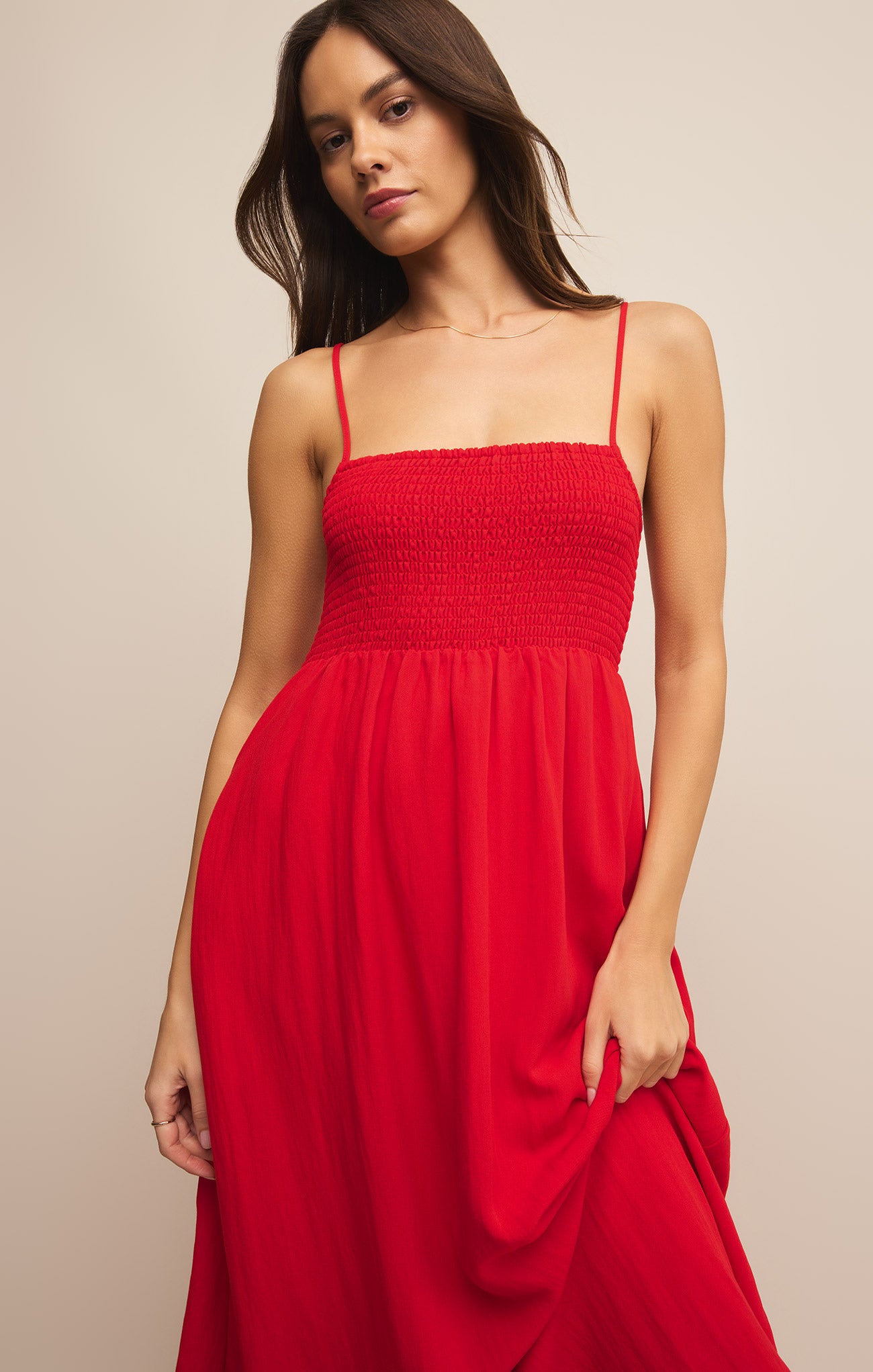 Cherry Pattern Layered Cami Dress