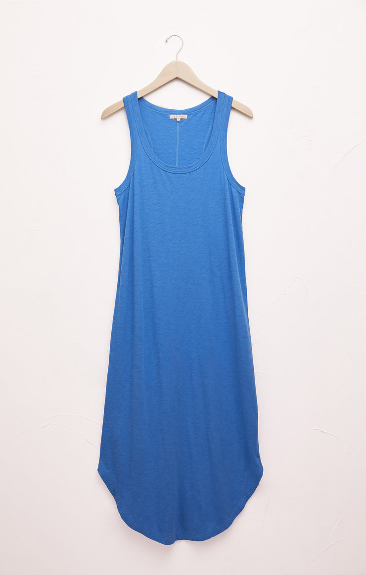 Dresses Easy Going Cotton Slub Midi Dress Federal Blue