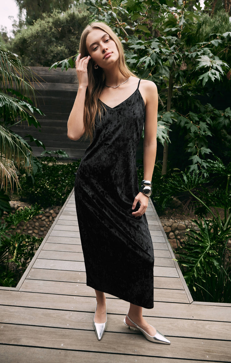 Dresses Selina Crushed Velvet Midi Dress Black