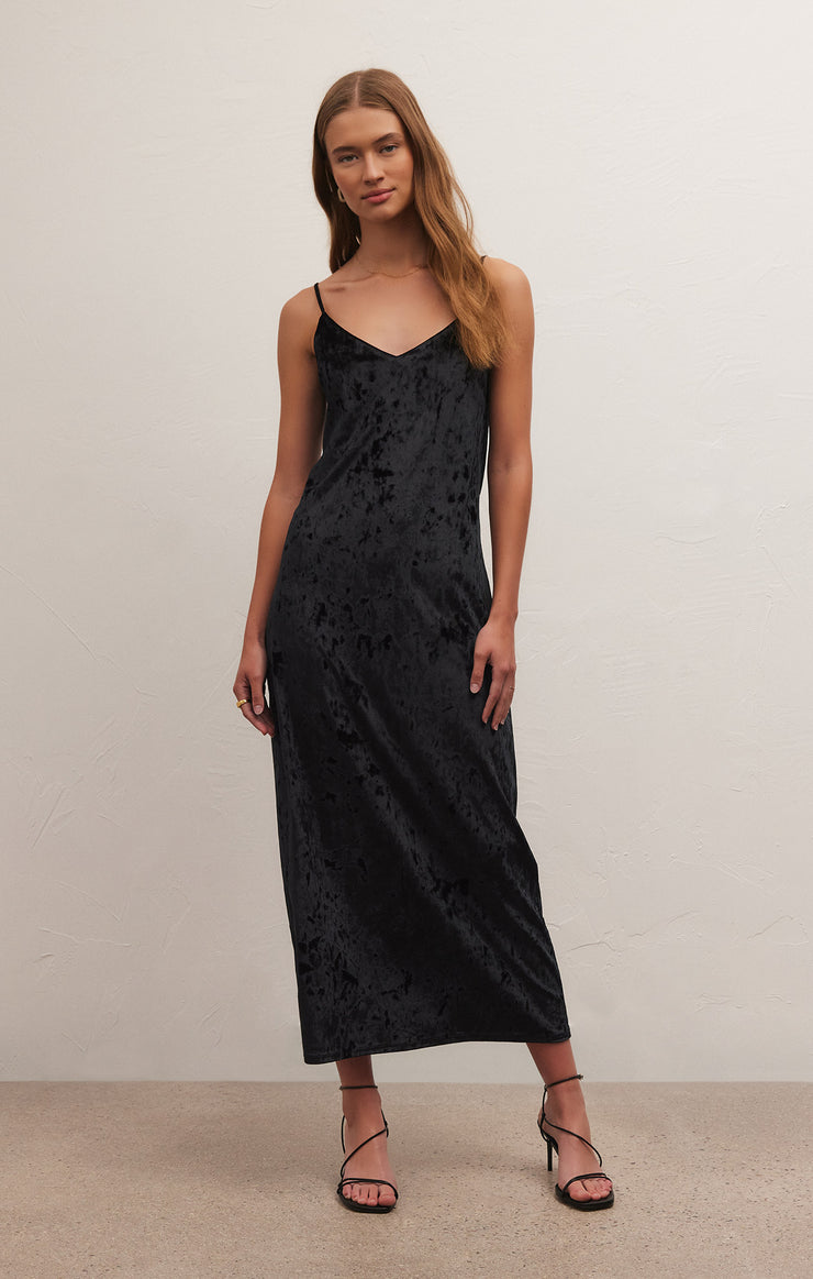 Dresses Selina Crushed Velvet Midi Dress Black
