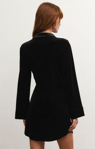 DressesDallon Velvet Wrap Mini Dress Black