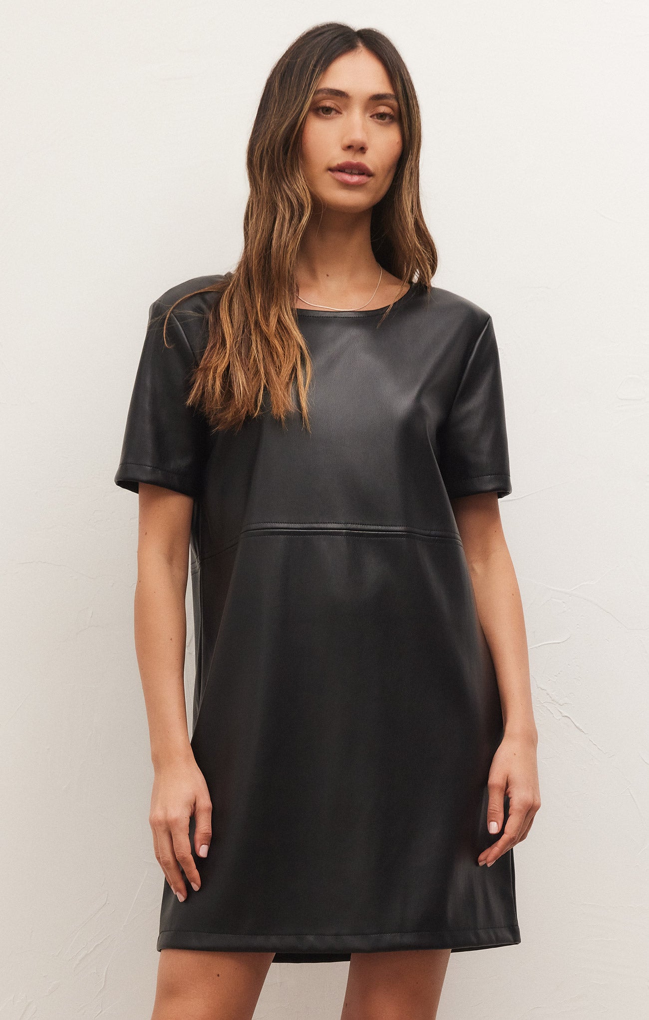 Leather shift clearance dress