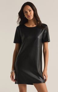 DressesLondon Faux Leather Mini Dress Black