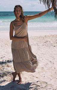 DressesAnna Linen Midi Dress Warm Sands