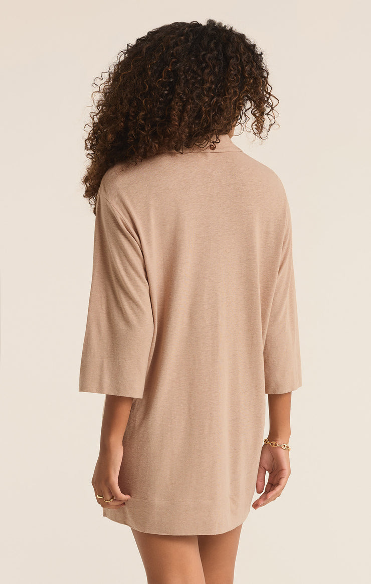 Dresses Mallory Linen Cover Up Mini Dress Iced Coffee