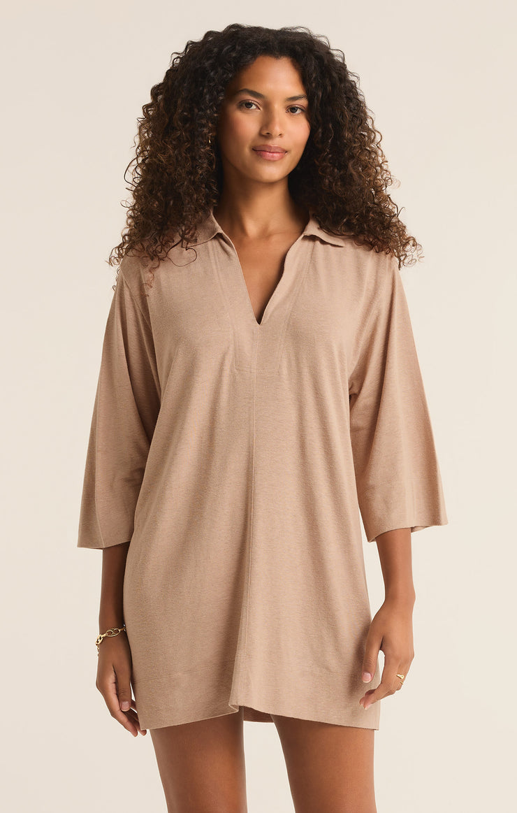 Dresses Mallory Linen Cover Up Mini Dress Iced Coffee