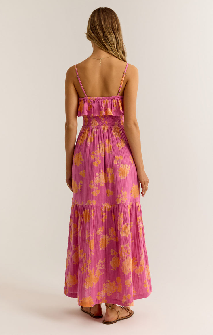 Dresses Bahari Sunshine Floral Midi Dress Raspberry Sorbet