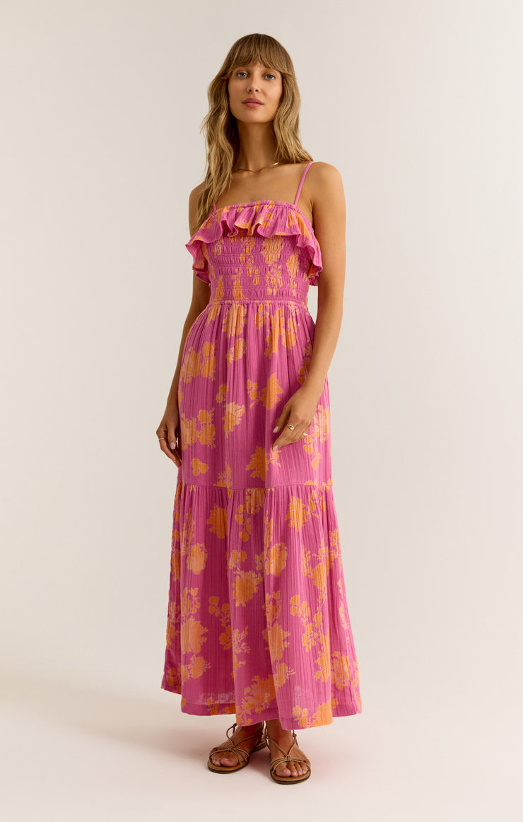 Dresses Bahari Sunshine Floral Midi Dress Raspberry Sorbet