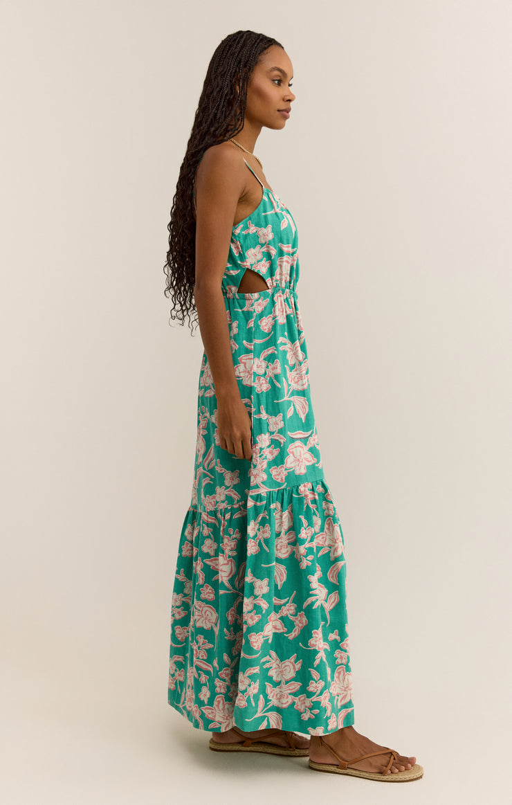 Dresses Dewi Pacific Floral Maxi Dress Bermuda Green