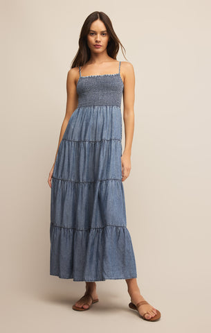 ZD243155 Dover Chambray Dress Sun Bleached Indigo – Kate and