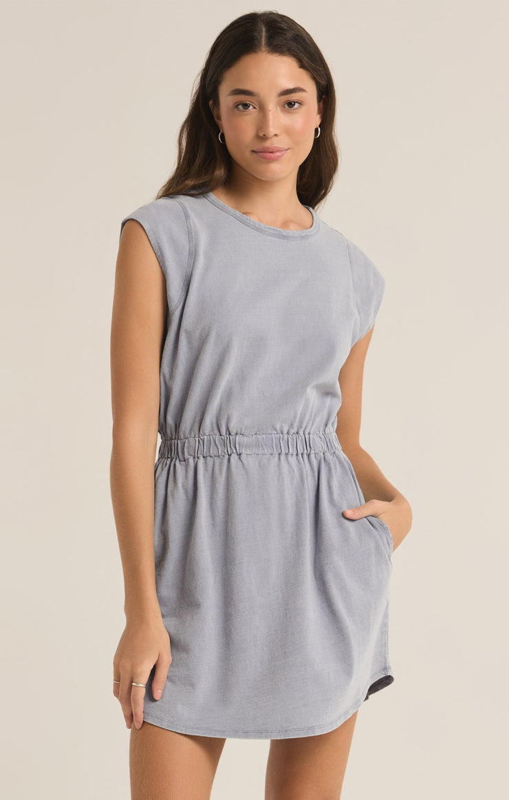 Dresses Paxton Knit Denim Jersey Mini Dress Washed Indigo