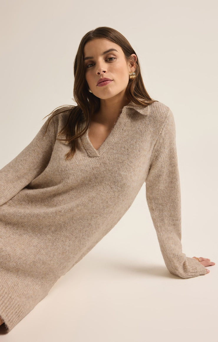 Dresses Redford Sweater Mini Dress Light Oatmeal Heather