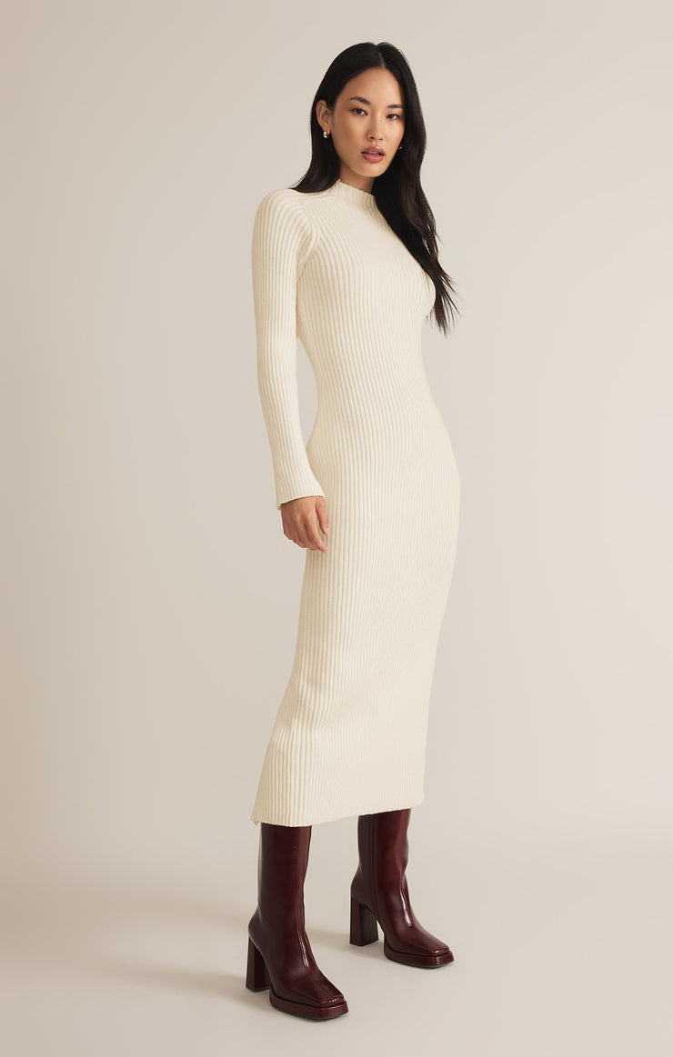 Dresses Kass Mock Neck Sweater Midi Dress Sea Salt