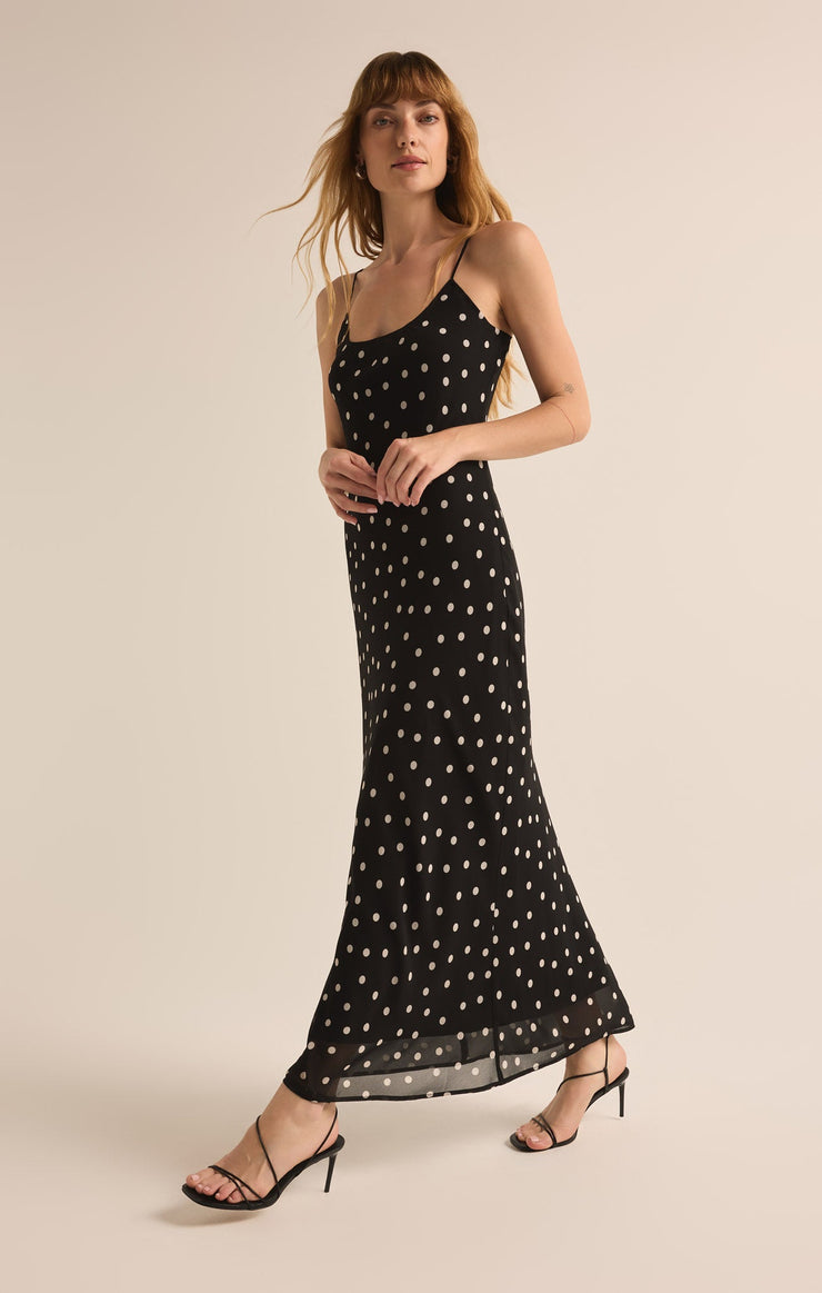 Dresses Cecily Polka Dot Slip Maxi Dress Black