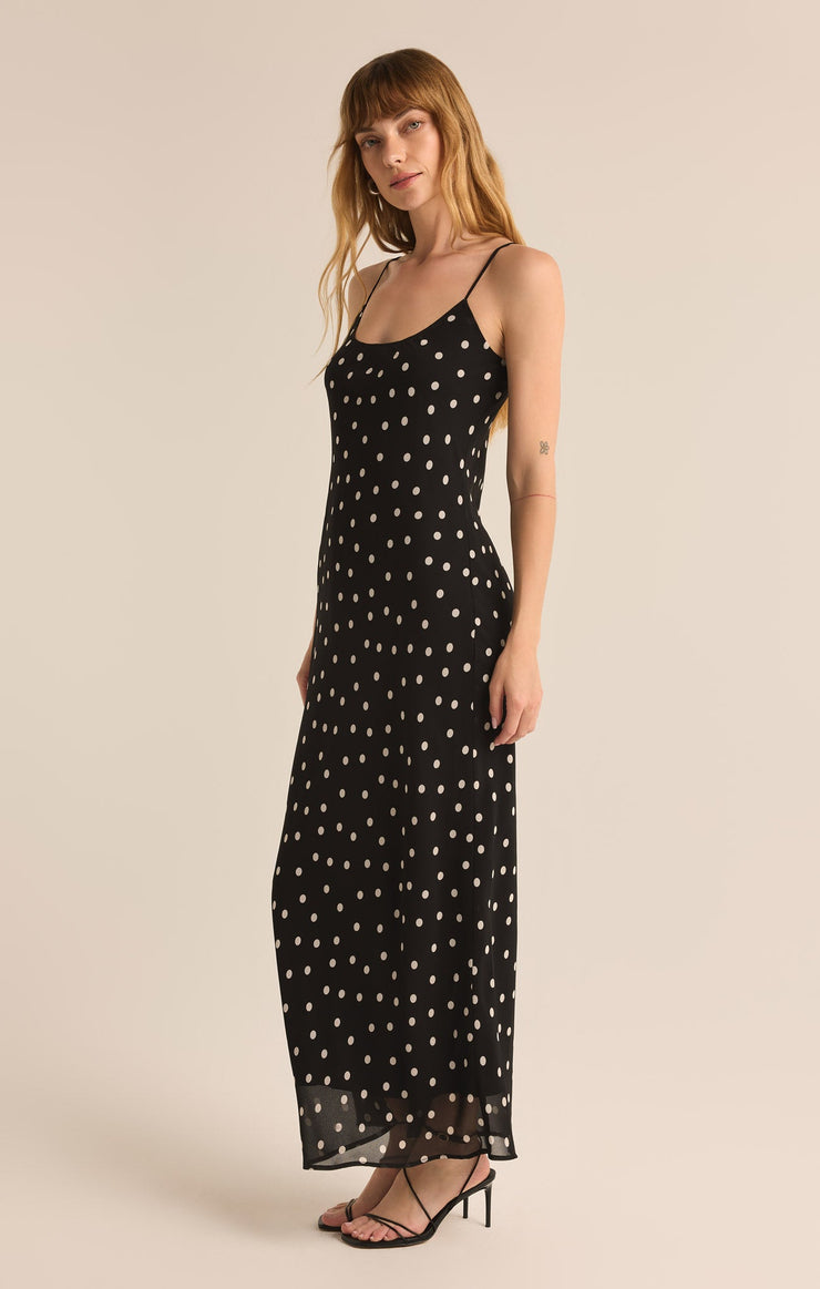 Dresses Cecily Polka Dot Slip Maxi Dress Black