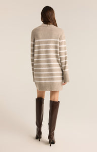 DressesFin Stripe Turtleneck Sweater Mini Dress Heather Taupe