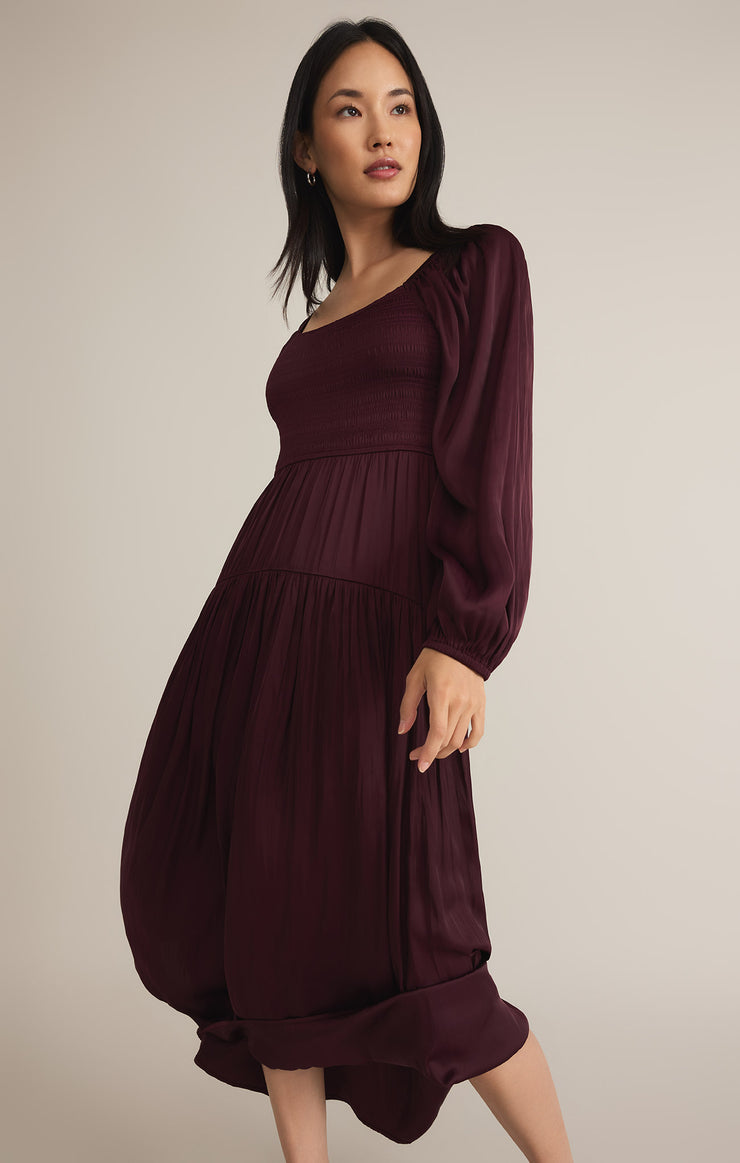 Dresses Wildes Smocked Maxi Dress Berry Wine