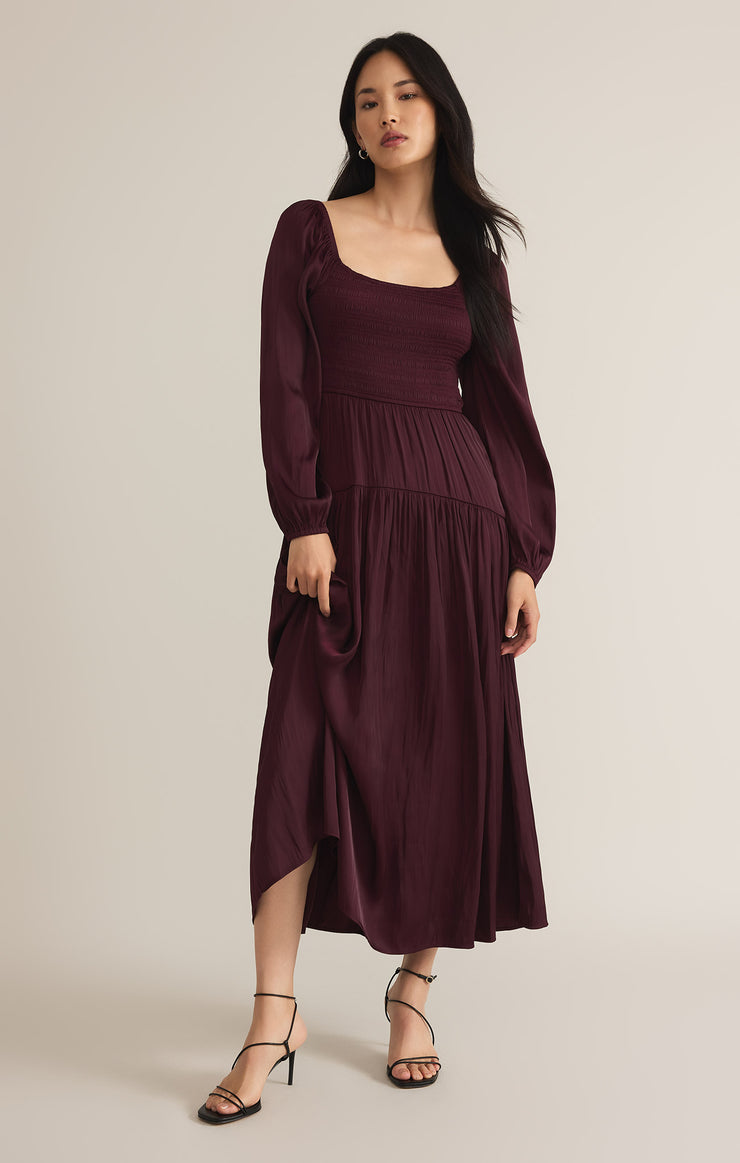 Dresses Wildes Smocked Maxi Dress Berry Wine