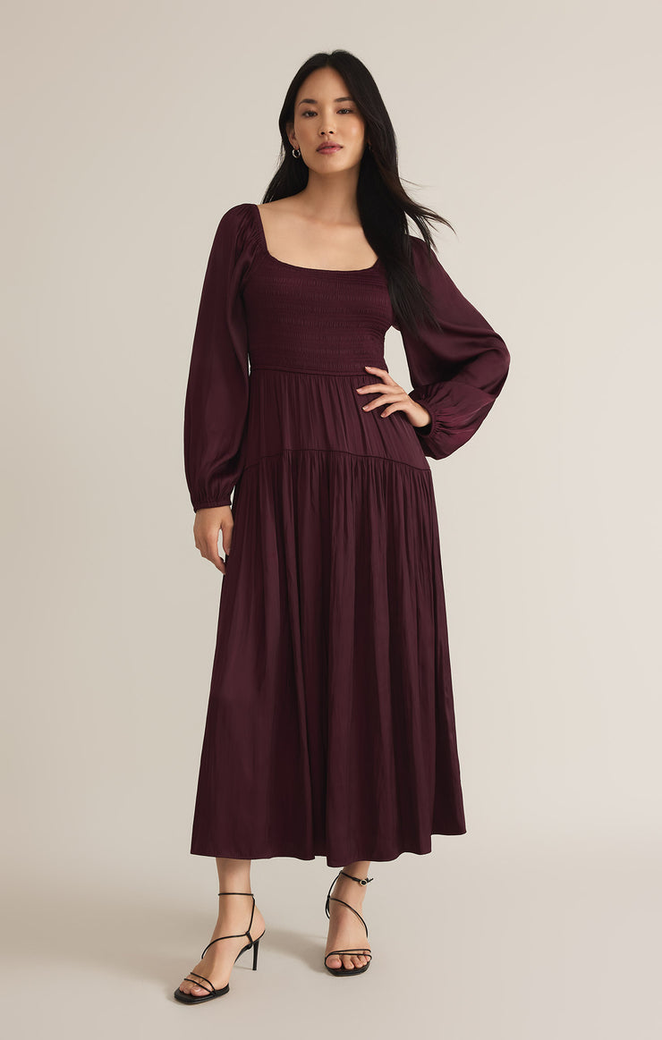 Dresses Wildes Smocked Maxi Dress Berry Wine