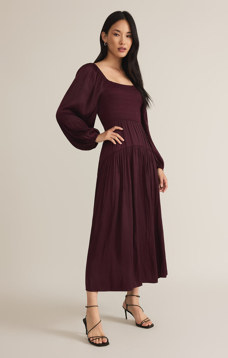 Dresses Wildes Smocked Maxi Dress Berry Wine