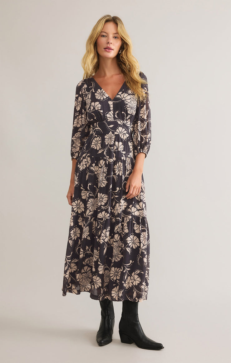 Dresses Adelina Ari Floral Midi Dress Parchment