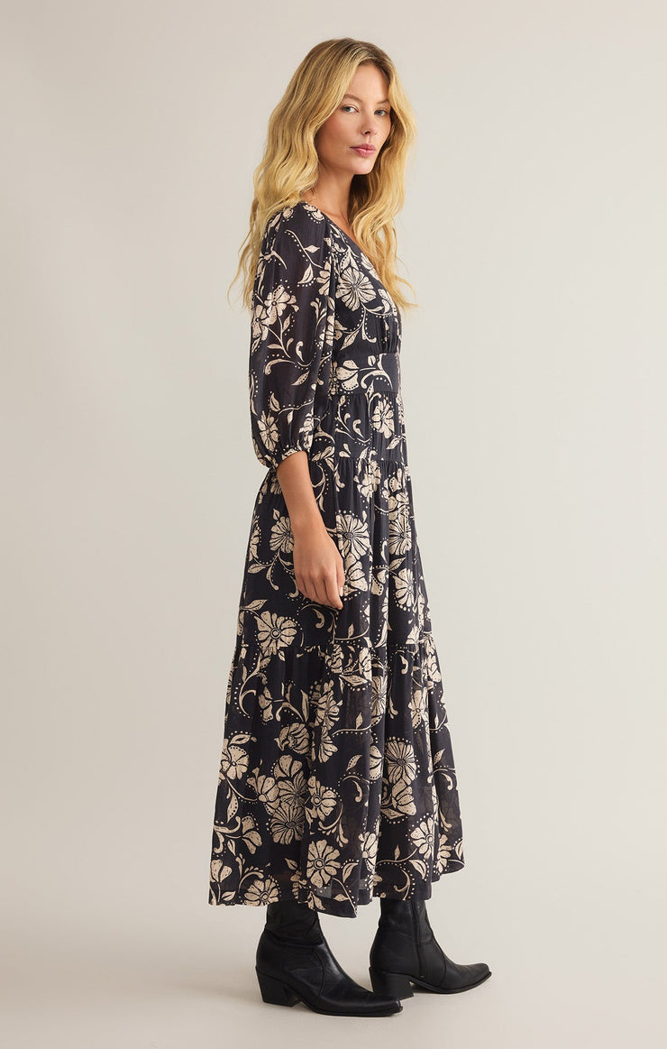 Dresses Adelina Ari Floral Midi Dress Parchment