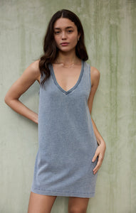 DressesSloane V-Neck Jersey Denim Mini Dress Medium Indigo