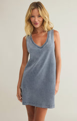 Sloane V-Neck Jersey Denim Mini Dress