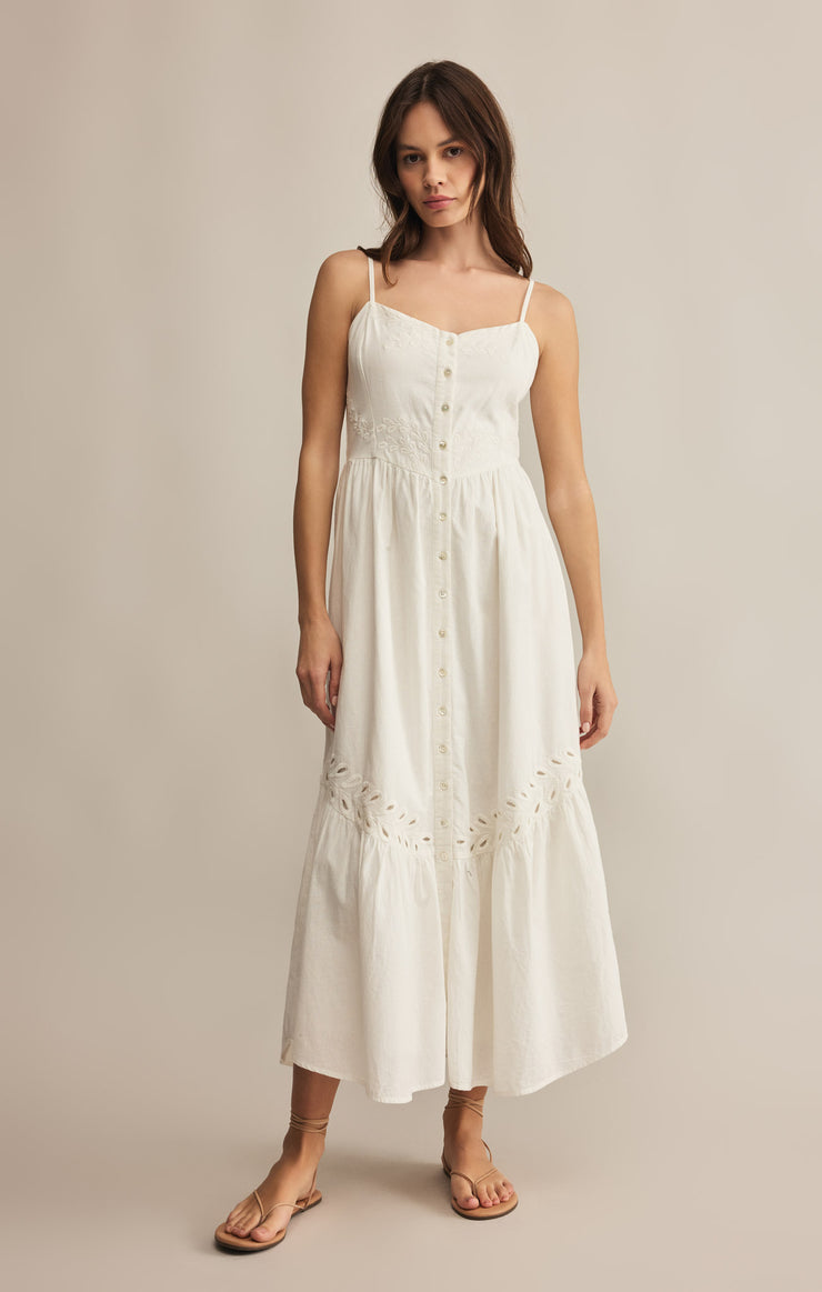 Citadelle Embroidered Linen Maxi Dress