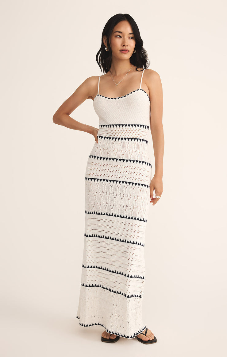 Catamaran Crochet Striped Maxi Dress