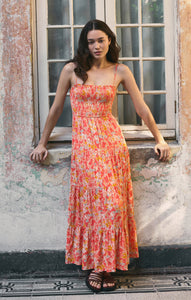 DressesBalos Jardin Floral Midi Dress Persimmon