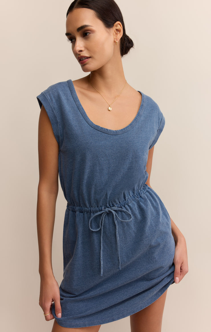 Axelle Denim Mini Dress In Peyton Vintage Blue | Alice + Olivia