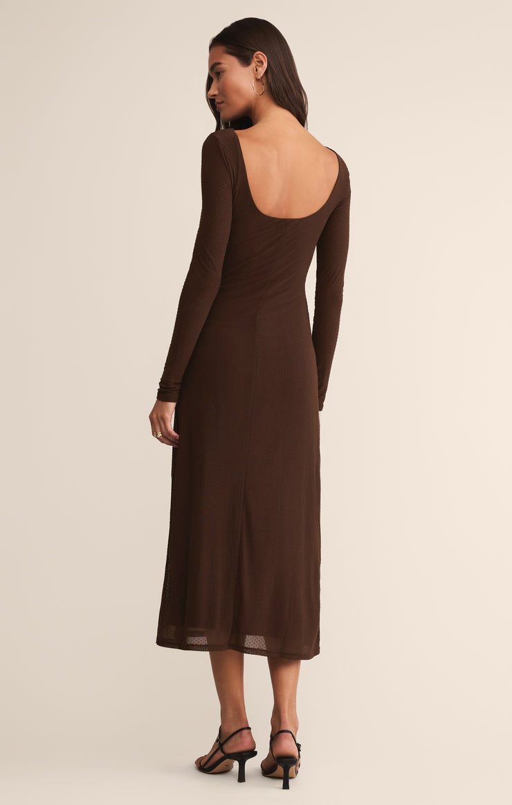 Dresses Spellbound Mesh Midi Dress Chocolate Cherry