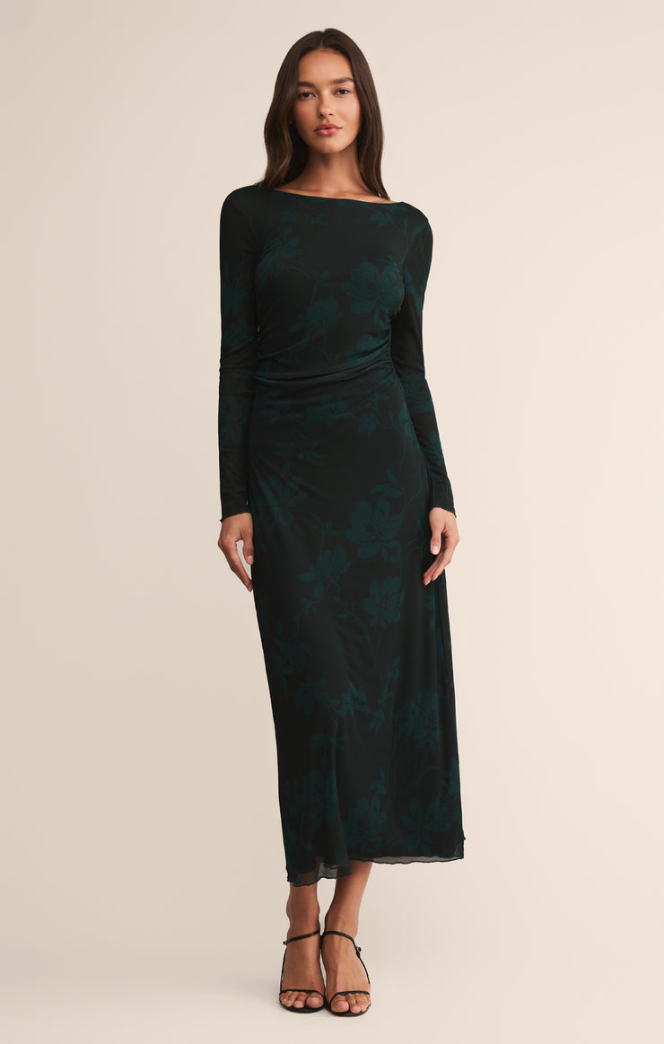 Dresses Spellbound Mesh Floral Midi Dress Garland Green