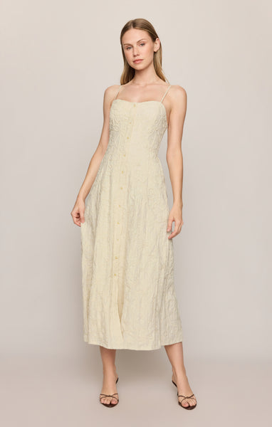 angel eyes plaid midi dress Z Supply Angel Eyes Textured Midi Dress Champagne / Large