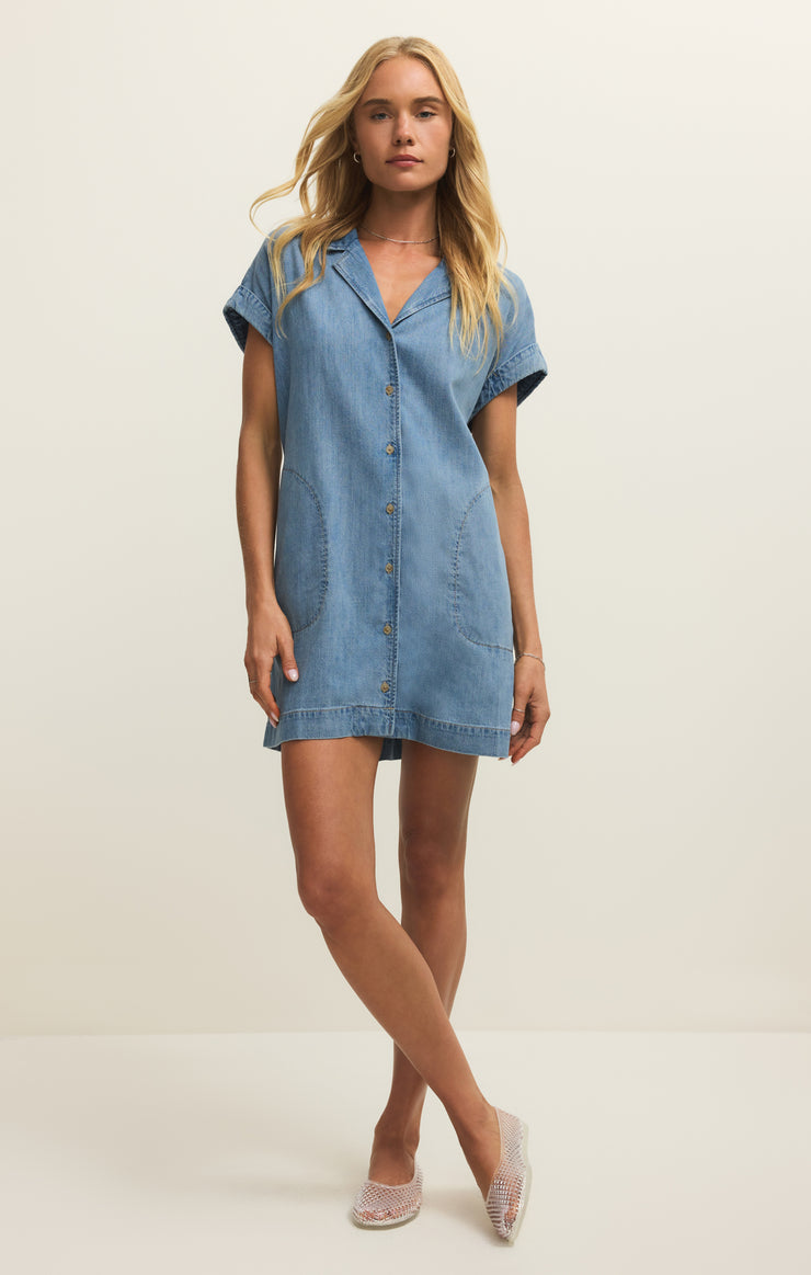 Z Supply Napa Denim Mini Dress Shoreline / L Z Supply Napa Denim Mini Dress Shoreline / L