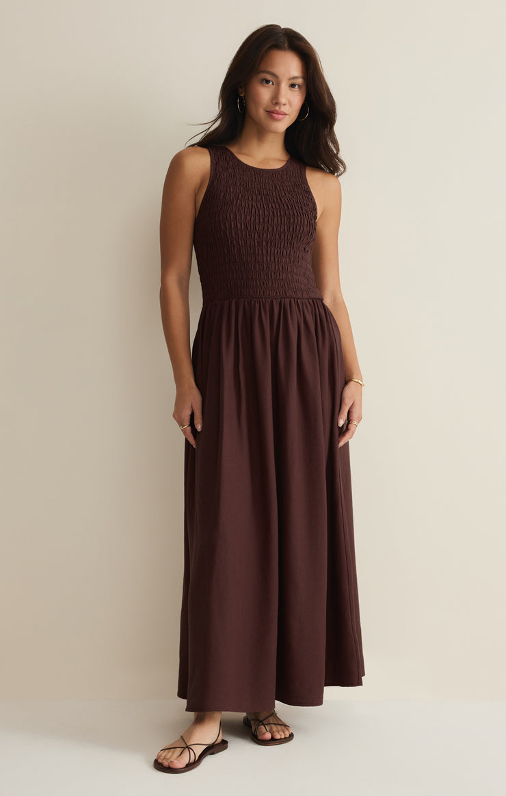 Dresses Juniper Linen Maxi Dress Chocolate Cherry