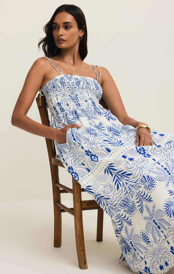 Nadine Airy Palm Maxi Dress