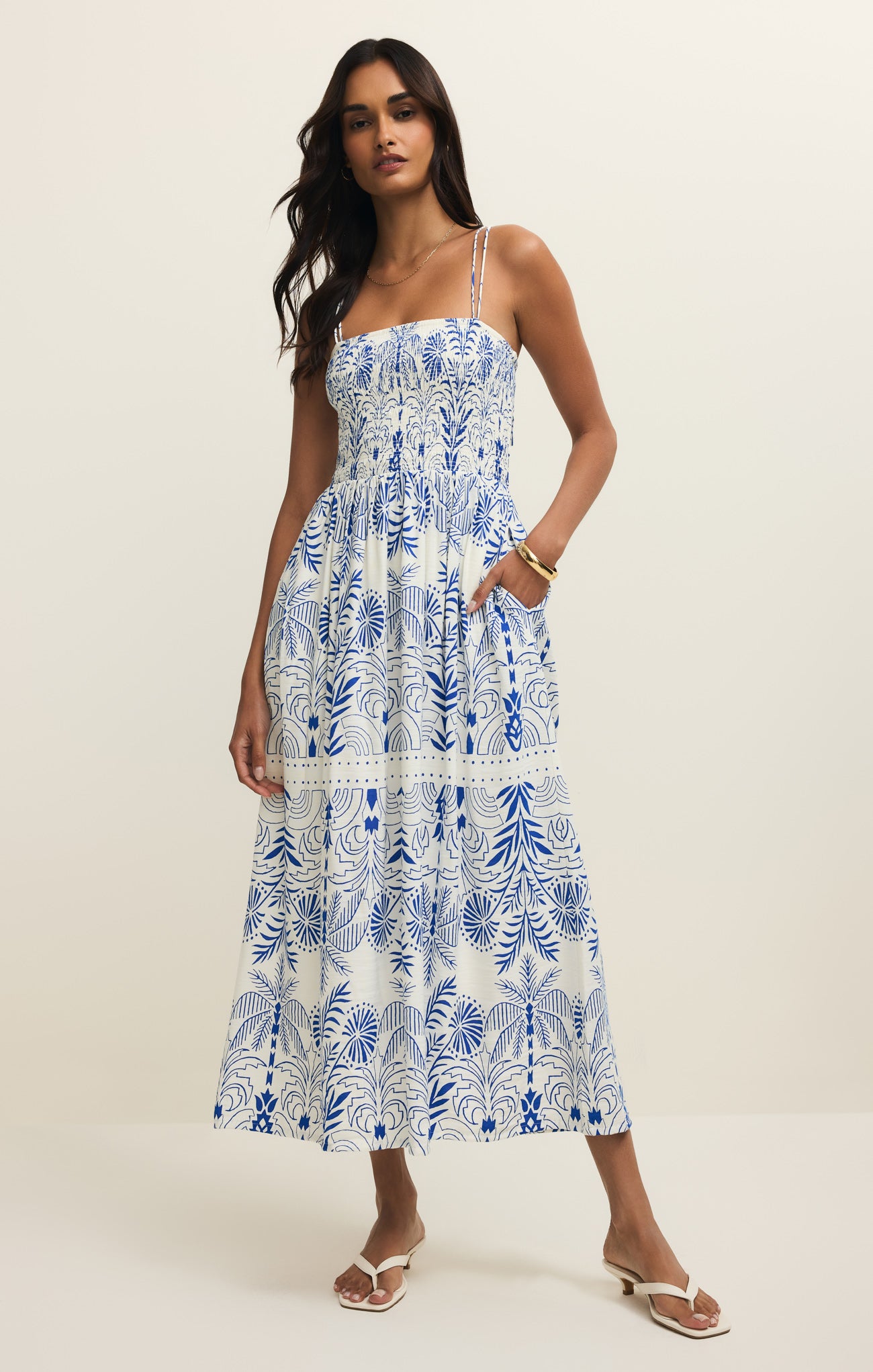z supply aspen maxi dress Nadine Palm Maxi Dress Nautical / L