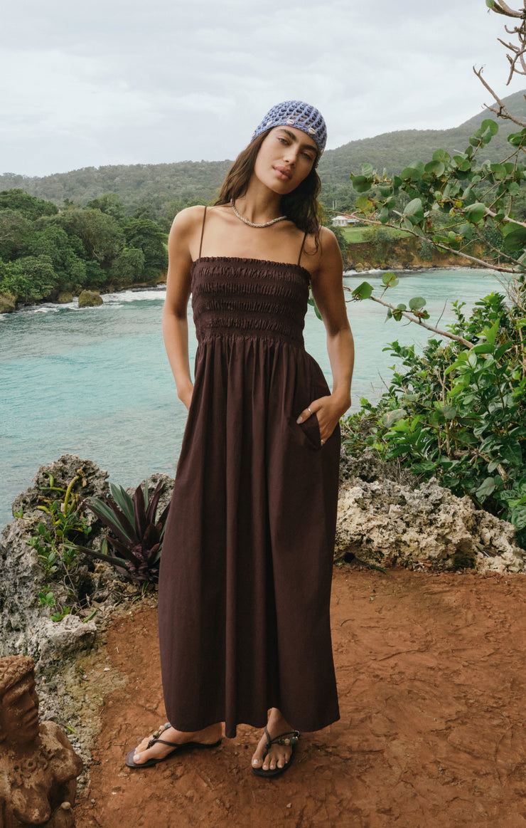 Dresses Cornelia Poplin Maxi Dress Chocolate Cherry