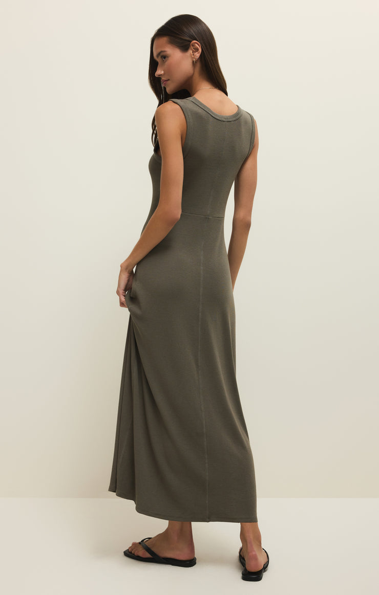 Dresses Linden Slub Rib Maxi Dress Khaki Green