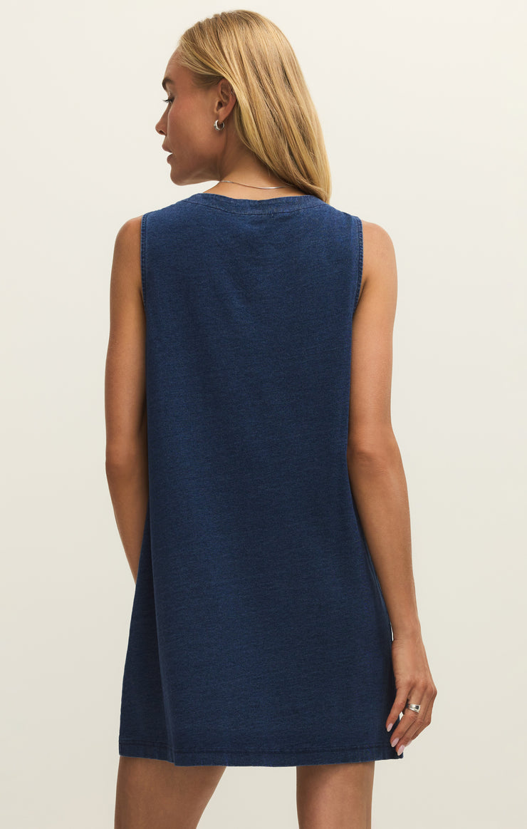 Dresses Solace Jersey Denim Mini Dress Indigo