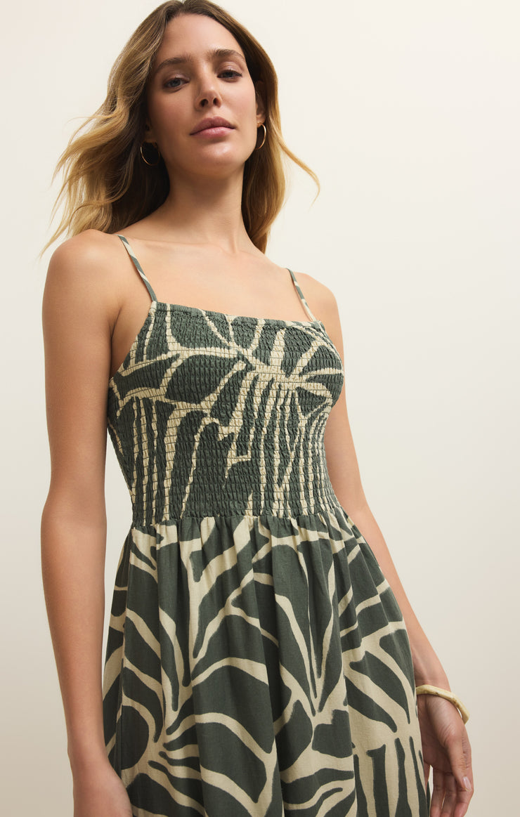 Bayside Tova Palm Linen Maxi Dress