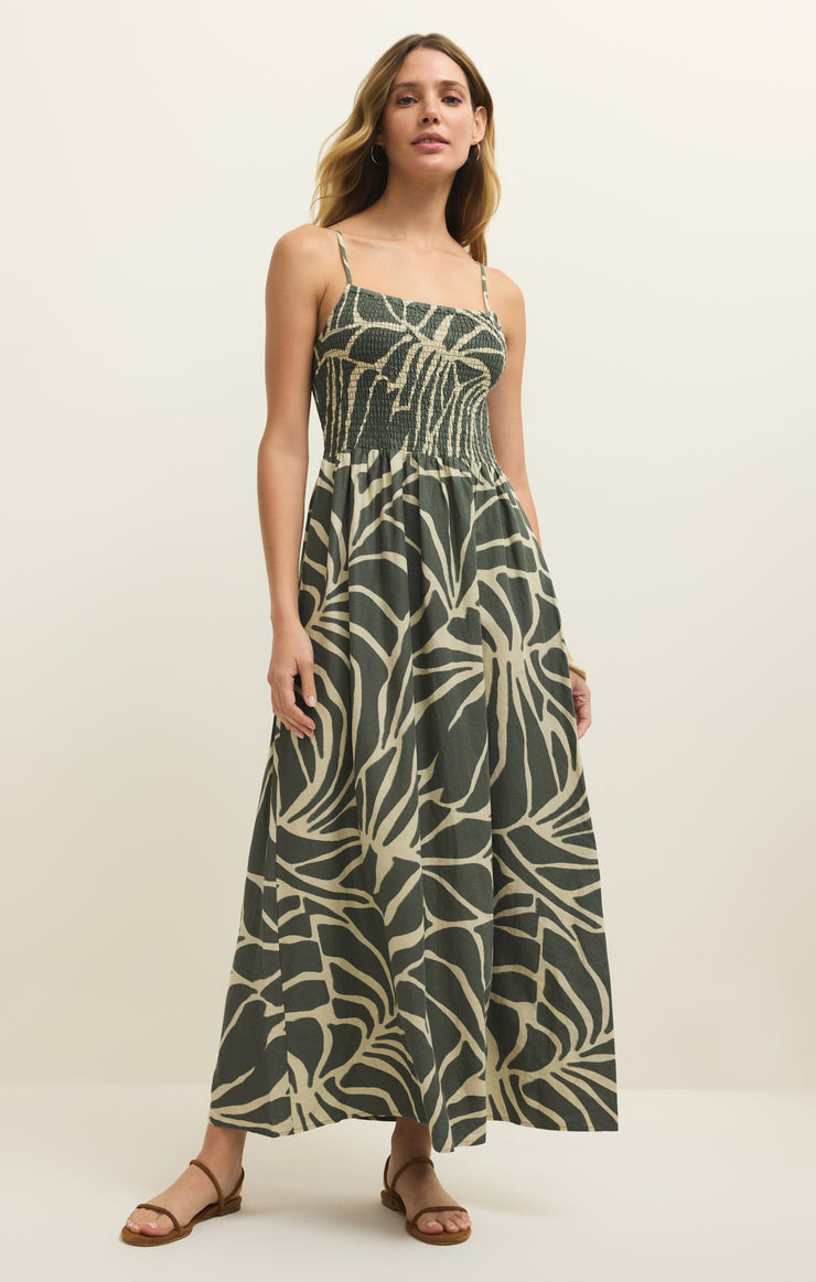 Bayside Tova Palm Linen Maxi Dress Z SUPPLY Bayside Tova Palm Linen Maxi Dress Z SUPPLY