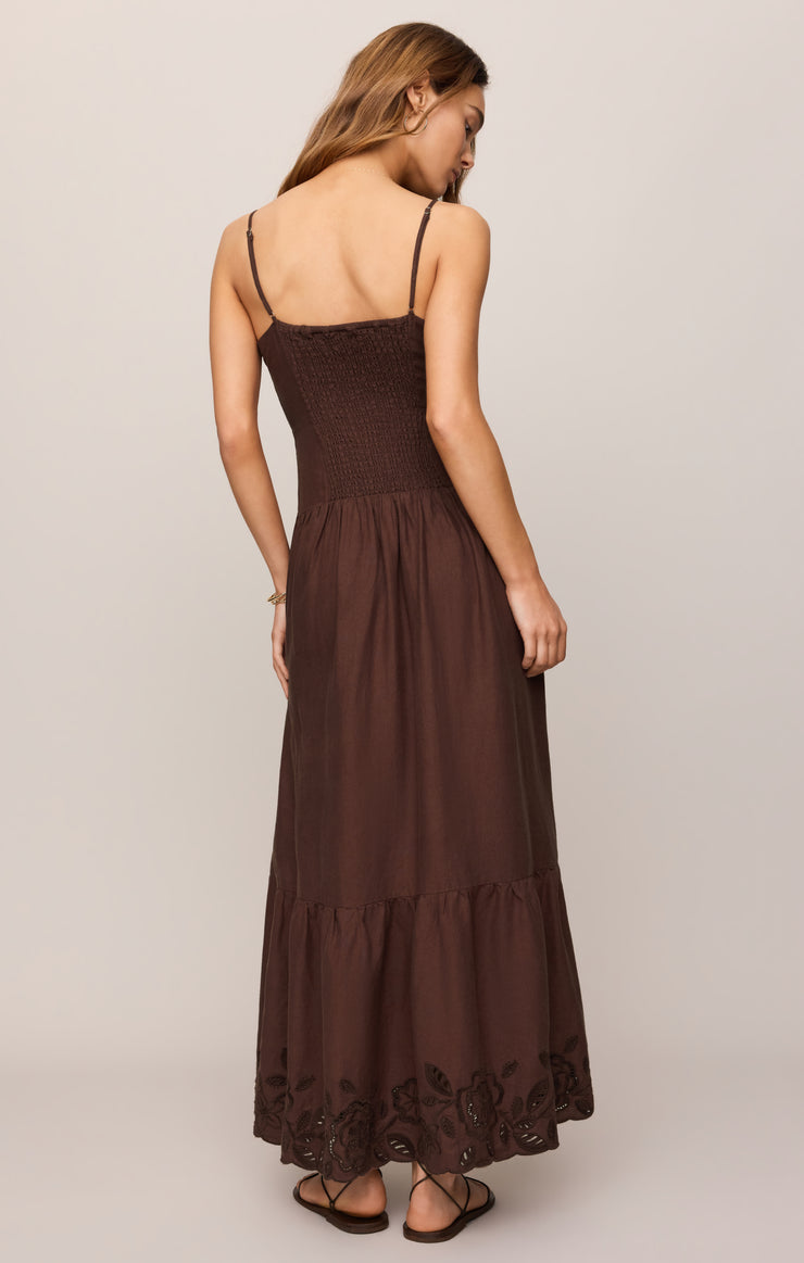 Dresses Esti Embroidered Maxi Dress Chocolate Cherry
