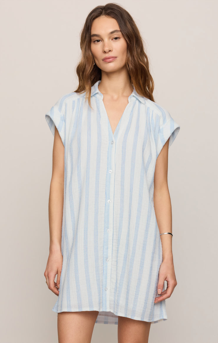 grey and white striped t shirt dress Weekend Wonder White Stripe 100% Cotton Mini T-Shirt Dress