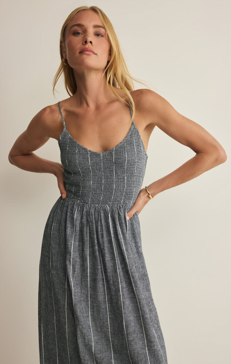 Romy Striped Linen Maxi Dress